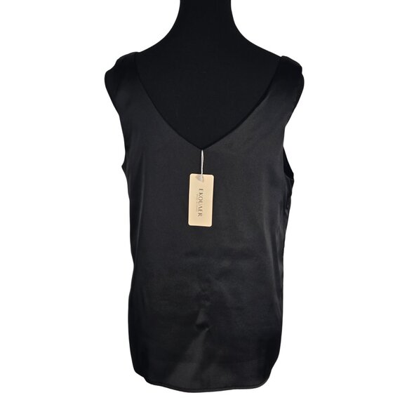 NWT | Silky Satin V-Neck Tank Top Sleeveless Essential Layering Cami | Medium - Picture 3 of 6
